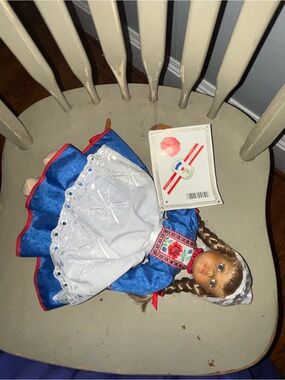 Schneider   Holland 13 in Blue & White Folk Costume Girl Doll with Braided Hair
